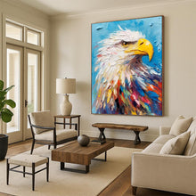 Load image into Gallery viewer, “Vibrant Eagle: Colorful Avian Majesty” Abstract Painting on Canvas, Patriotic Home Office Statement DKH1060
