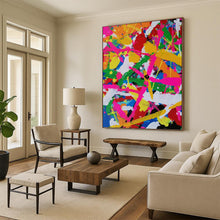 Load image into Gallery viewer, “Vibrant Color Splash Abstract” - Multicolor Abstract Art on Canvas DKH1260

