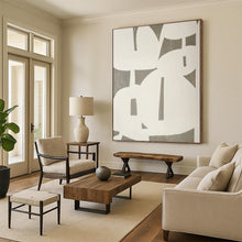 Load image into Gallery viewer, “Grey and White Silence” - Minimalist Shape Art, Ideal for Modern Hallway Style, Abstract Painting on Canvas DKH1075
