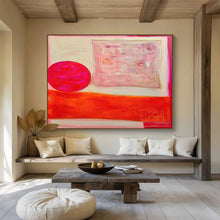 Load image into Gallery viewer, Bold Pink &amp; Orange Abstract Art for Modern Dining Room &amp; Trendy Café DKH073
