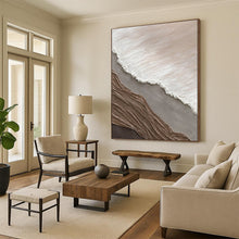 Load image into Gallery viewer, Large Neutral Textured Layers - Great for Minimalist Bedroom &amp; Zen - Inspired Spa LargeART0726

