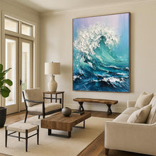 Load image into Gallery viewer, “Impasto Ocean Wave” - Textured Sea Scene on Canvas DKH1448
