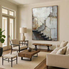 Load image into Gallery viewer, Oversized Rustic Staircase Abstract Acrylic for Industrial - Style Home Office &amp; Art - Themed Restaurant LargeART0339
