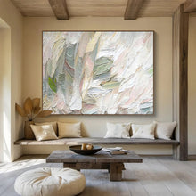 Load image into Gallery viewer, Textured Pastel Green - Pink Abstract Painting for Bohemian Bedroom &amp; Light - Filled Café DKH261
