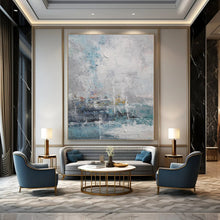 Load image into Gallery viewer, Impressionistic Coastal Harbor Abstract Canvas Painting, Great for Beach House Dining Room &amp; Nautical - Themed Spa LargeART1117
