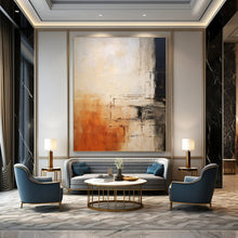 Load image into Gallery viewer, Warm - Toned Abstract with Black Lines, Perfect for Industrial - Chic Loft &amp; Cozy Reading Nook LargeART1335
