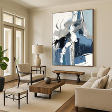 Load image into Gallery viewer, Custom Large Blue and Gray Abstract Art - Perfect for Urban Loft &amp; Contemporary Gallery LargeART0771
