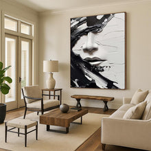 Load image into Gallery viewer, Monochrome Impasto Abstract Art, Perfect for Modern Gallery Wall &amp; Dramatic Study LargeART2134
