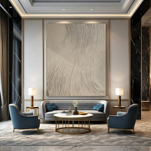 Load image into Gallery viewer, Hand - painted Massive Beige Textured Wave Abstract Acrylic Art for Coastal - Inspired Hallways LargeART0111
