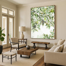 Load image into Gallery viewer, “Olive Branches” - Green and Watercolor Nature Art, Abstract Painting on Canvas DKH1083
