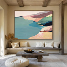Load image into Gallery viewer, Pastel Coastal Abstract Painting on Canvas - “Soft Shores” DKH741
