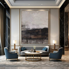 Load image into Gallery viewer, Grey - Black Deep Abstract Acrylic Art, Ideal for Art Studio &amp; Fireplace Sides LargeART0983
