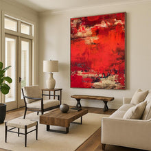 Load image into Gallery viewer, Large - Scale Red - Gold Abstract Art for Dining Room &amp; Luxury Hotel LargeART0472
