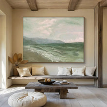 Load image into Gallery viewer, Soft - Hued Seaside Abstract Painting on Canvas - “Morning Tide” DKH604

