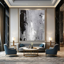 Load image into Gallery viewer, Grayscale Textured Abstract Canvas Painting, Suited for Industrial Chic Café &amp; Modern Art Studio LargeART1150
