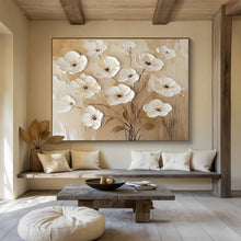Load image into Gallery viewer, Textured White Flower Painting for Romantic Bedroom &amp; Floral - Themed Café DKH309
