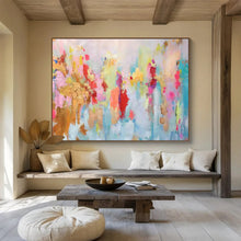 Load image into Gallery viewer, Pastel - Hued Abstract Splash Painting on Canvas - “Dreamy Bursts” DKH643
