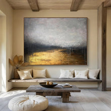 Load image into Gallery viewer, Gold and Gray Abstract Painting on Canvas - “Ethereal Pathway” DKH782
