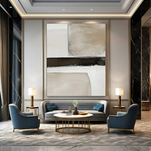 Load image into Gallery viewer, White, Black &amp; Gold Textured Abstract, Perfect for Industrial - Chic Loft &amp; Modern Art Gallery LargeART1478
