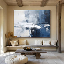 Load image into Gallery viewer, Cool Blue and Gray Urban Abstraction Abstract acrylic painting DLZ103

