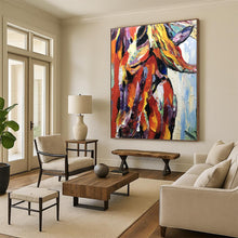 Load image into Gallery viewer, “Colorful Textured Horse Portrait” - Multicolor Abstract Art on Canvas DKH1272
