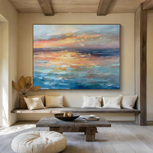 Load image into Gallery viewer, Dreamy Sunset Sea Abstract Painting for Coastal Cottage &amp; Relaxing Balcony DKH119
