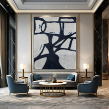 Load image into Gallery viewer, Black &amp; White Tree - Like Abstract Painting, Perfect for Nature - Inspired Study &amp; Modern Home Library LargeART1418
