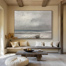 Load image into Gallery viewer, “Grey Textured Seaside” - Minimalist Abstract Acrylic, Great for Modern Office and Art Studio DLZ265
