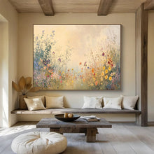 Load image into Gallery viewer, Soft - Toned Wildflower Meadow Abstract Painting on Canvas - “Dreamy Fields” DKH693
