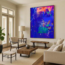 Load image into Gallery viewer, Deep Blue Abstract Symphony Painting, Perfect for Sophisticated Home Office &amp; Calm Lounge LargeART2007

