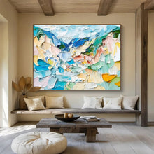 Load image into Gallery viewer, Impasto “Pastel Peaks” Painting on Canvas, Abstract Mountain Art DKH804
