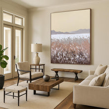 Load image into Gallery viewer, Beige &amp; Brown Textured Landscape Painting, Perfect for Rustic Living Room &amp; Cozy Reading Nook LargeART2090
