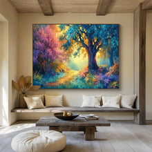 Load image into Gallery viewer, Colorful Forest Path Abstract Painting on Canvas - “Enchanted Trail” DKH697
