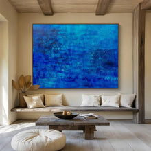 Load image into Gallery viewer, Deep Blue Abstract Art for Serene Bedroom &amp; Minimalist Office DKH072
