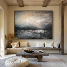 Load image into Gallery viewer, Dark Tones Seascape Painting on Canvas - “Mystic Ocean Depths” DKH781
