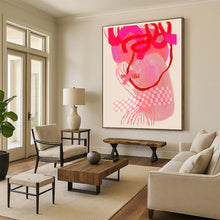 Load image into Gallery viewer, Playful Pink Abstract Composition, Perfect for Trendy Boutique &amp; Girly Teen Bedroom LargeART2000
