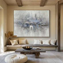 Load image into Gallery viewer, Gray - Blue Abstract Lake Painting On Canvas DKH349
