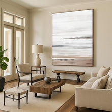 Load image into Gallery viewer, Gray &amp; White Abstract Beach Watercolor Art, Perfect for Coastal Living Room &amp; Relaxing Sunroom LargeART2064
