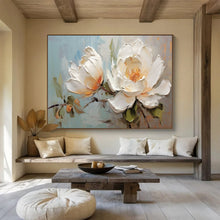 Load image into Gallery viewer, White Peony Blooms Large - scale acrylic painting DLZ174
