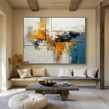 Load image into Gallery viewer, Hand - painted Large - Scale Modern Abstract Cityscape Acrylic Art for Urban - Inspired Lofts LargeART1753
