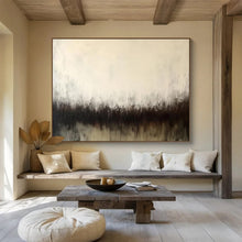 Load image into Gallery viewer, Hand - painted White and Black Gradient Abstract Acrylic Art for Minimalist Bedroom Decor LargeART1724
