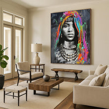 Load image into Gallery viewer, “Colorful Graffiti - Style Portrait” - Street - Art Inspired Art on Canvas DKH1645
