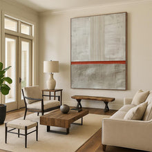 Load image into Gallery viewer, “Minimalist Grey and Red Abstract” - Modern Abstract Acrylic DTP026
