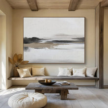 Load image into Gallery viewer, Monochrome Landscape “Serene Mist” Painting on Canvas, Minimalist Art DKH911
