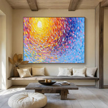 Load image into Gallery viewer, Colorful Sun “Vibrant Vortex” Painting on Canvas, Dynamic Celestial Art DKH881
