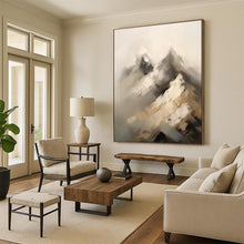 Load image into Gallery viewer, Gray &amp; White Abstract Mountain Painting, Perfect for Nature - Inspired Living Room &amp; Serene Office LargeART2092
