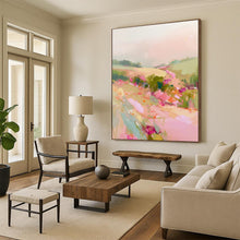 Load image into Gallery viewer, Pastel Floral Landscape Abstract, Ideal for Romantic Bedroom &amp; Charming Garden Room LargeART2012
