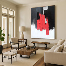 Load image into Gallery viewer, “Bold Red &amp; Black Blocks” – Thick red, black, gray, white blocks, striking contrast DTP394

