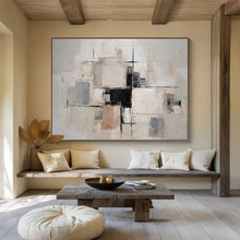 Load image into Gallery viewer, Neutral Geometric Abstract - Elegant Hallway Art LargeART1579
