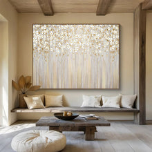 Load image into Gallery viewer, White Flower and Gold Painting on Canvas - “Elegant Garden” DKH787
